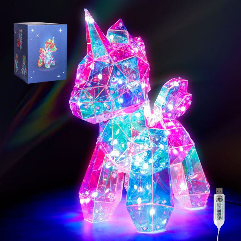Glowing Illuminated Unicorn, PVC LED Holographic Light up Uincorn in Gift Box for Anniversary, Wedding, Valentine'S Day, Birthday, Mother'S Day, Any Holiday | Luxurious | Romantic